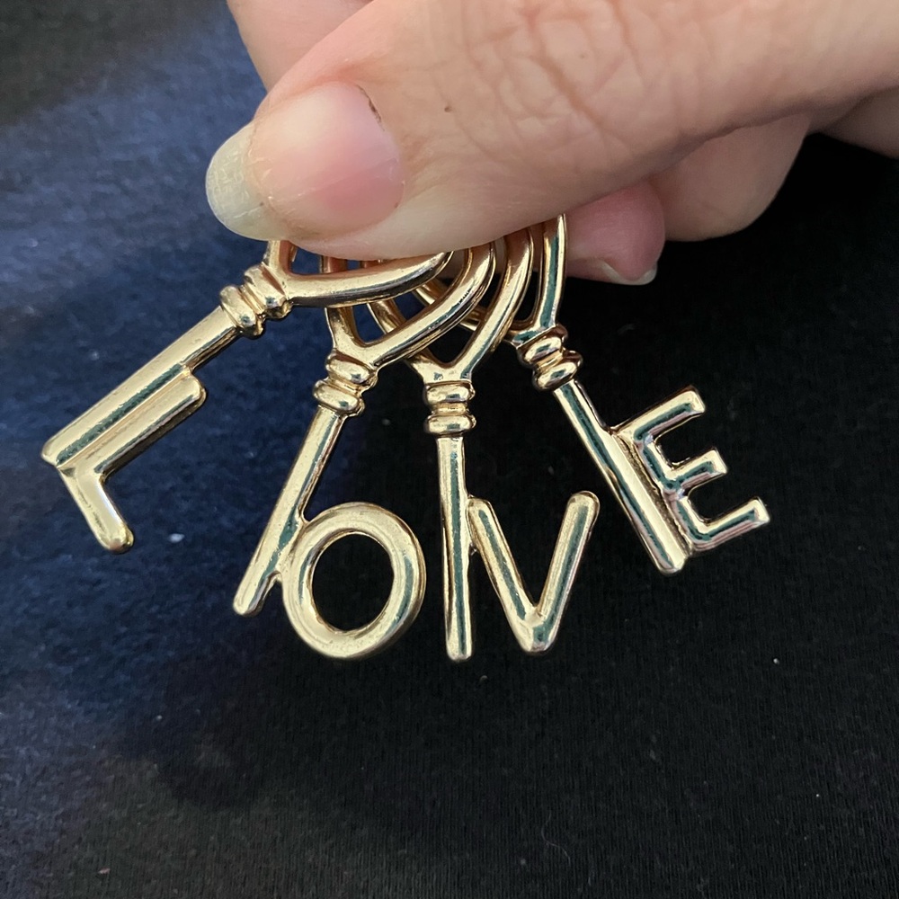 Goldtone LOVE Key Necklace